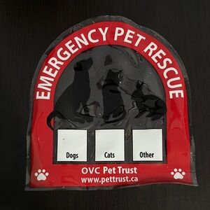 $1 Add-On Emergency Pet Rescue Sign Window Cling Wipe-Off Fire Preparedness
